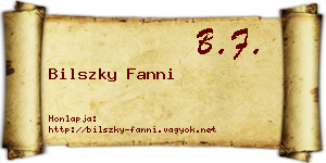 Bilszky Fanni névjegykártya